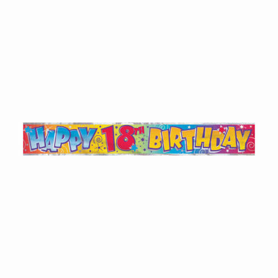 Unique 12Ft Foil Age 18 Birthday Banner from B&Q