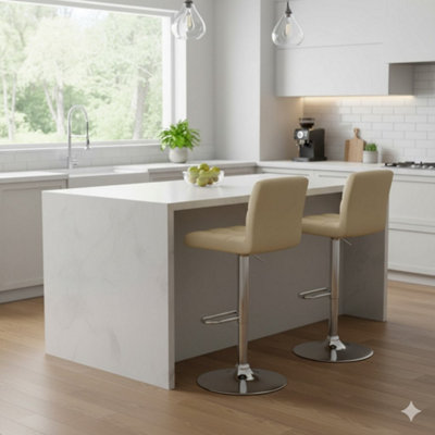 Atlantic Grid Bar Stool Cream & Chrome Legs from B&Q