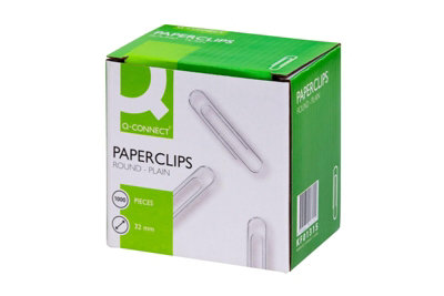 Q-Connect Paperclips Plain 32mm (Pack Of 1000) from B&Q