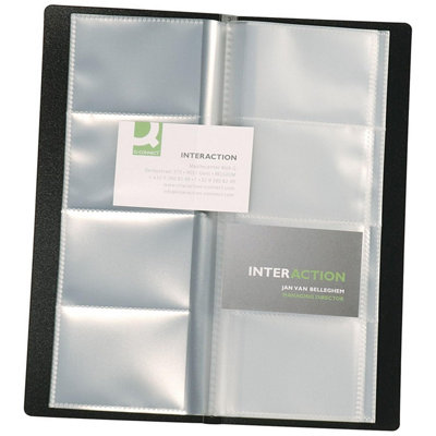 Q-Connect Polypropylene Name Business Card Holder 160 Card Black from B&Q