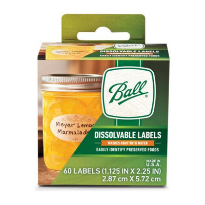 Ball Unisex White Dissolvable Self-Adhesive Labels For Preserves Jars Pack Of 60 Labels For Easy Organization & Removal 1440001005 In - Image 2