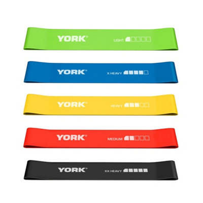 York Resistance Loop Set5 Durable Latex Bands For Strength Training And Mobility Exercises from B&Q