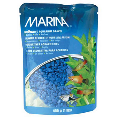 Marina Aquarium Blue Gravel Fish Tank Decoration Pebbles Substrate Decor 450G from B&Q
