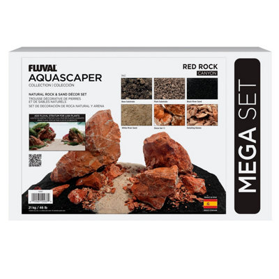 B&Q -  Red Stone Rock Aquarium Decoration Bundle