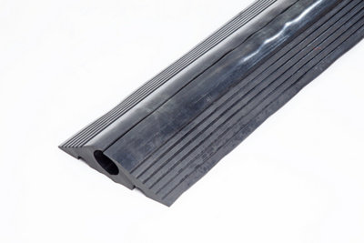 The Ramp People Floor Cable Protector  1M-4M (1M) Black Rubber 40mm Cable Diameter 2000Kg Capacity Ev Cable Cover from B&Q