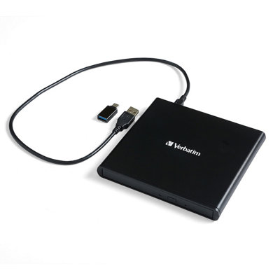 Verbatim 98938 External Slimline Usb 2.0 Mobile Cd/dvd Writer - Black