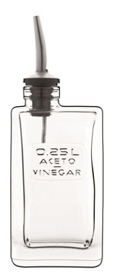 Bormioli Luigi Luigi Bormioli Optima Clear Soda Lime Glass Modern Durable Vinegar Bottle With Pourer 250Ml from B&Q