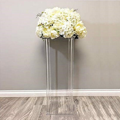 Living And Home Clear Tall Metal Floor Vase Flower Stand Wedding Centrepieces H 60Cm from B&Q
