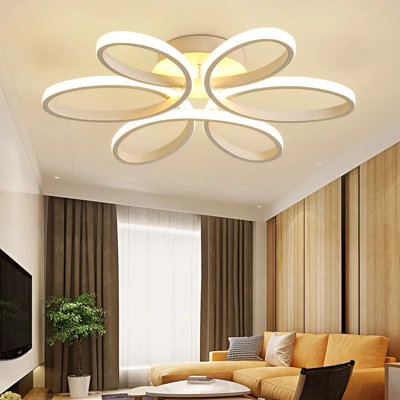 Living And Home Modern 6 Curved Shape Acrylic Petal Led Dimmable Ceiling Light Fixture 58Cm from B&Q