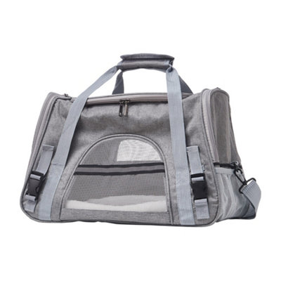 B&Q -  Grey Oxford Travel Pet Carrier