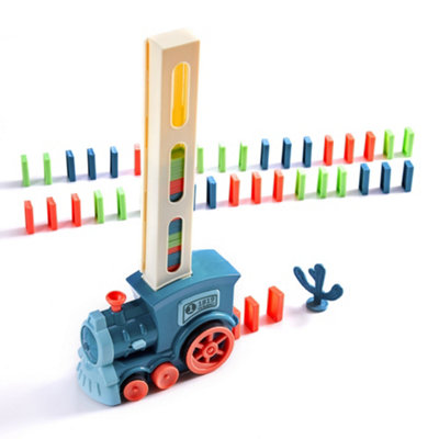 Living And Home Kid Toy Toddler Play Set,blue Creative Automatic 60 Random Domino Laying Train Toy With Light For Children from B&Q
