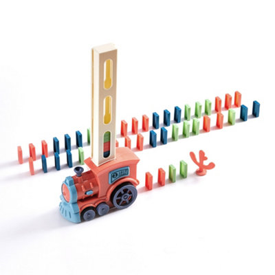 Living And Home Kid Toy Toddler Play Set,pink Creative Automatic 60 Random Domino Laying Train Toy With Light For Children