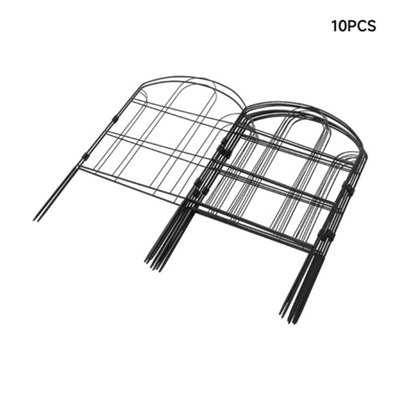 Living And Home 10Pcs Arched Top Metal Picket Fences Garden Lawn Edging Plant Edge Border from B&Q