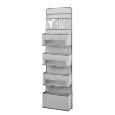 Living And Home 4 Tier Non Woven Fabric Wardrobe Over Door Hanging Storage Organizer from B&Q