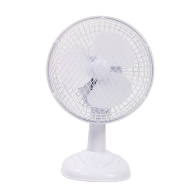 Living And Home 6 Inch White Desk Fan 15W Mini Table Fans With 3 Fan Blades
