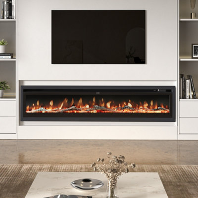 Living And Home Electric Fire Wall Mounted Wall Inset Or Freestanding Fireplace 12 Flame Colours With Remote Control 100 Inch