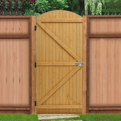 Garden Sanctuary Garden Gate Pine Wood Semi Side Opening Gate For Garden Entrance Fence Or Wall  90Cm W X 210Cm H from B&Q