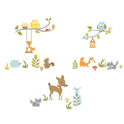 Roommates Multicolor Woodland Fox & Friends Wall Decals from B&Q