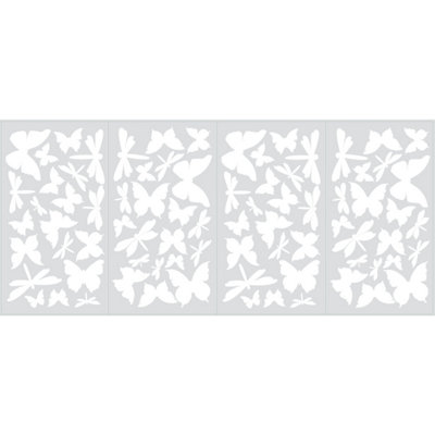 Roommates White Butterflies & Dragonflies Glow In The Dark Wall Decals from B&Q