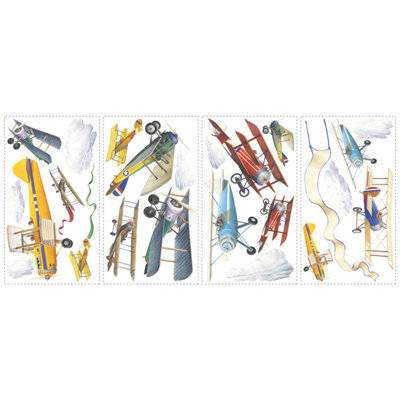 Roommates Multicolor Vintage Planes Wall Decals from B&Q