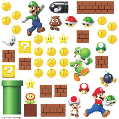 Roommates Nintendo Super Mario Build A Scene Peel & Stick Wall Decals from B&Q