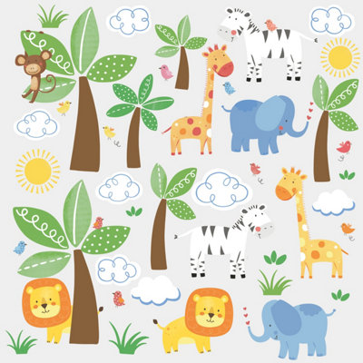 Roommates Jungle Friends Peel & Stick Wall Decals from B&Q