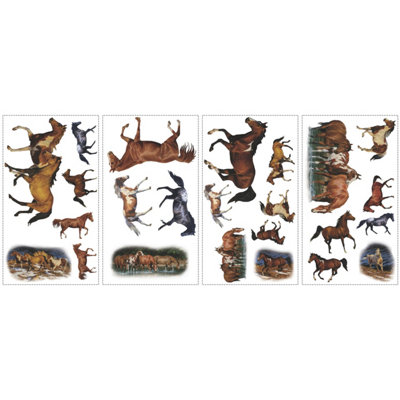 B&Q -  Brown Wild Horses Wall Decals