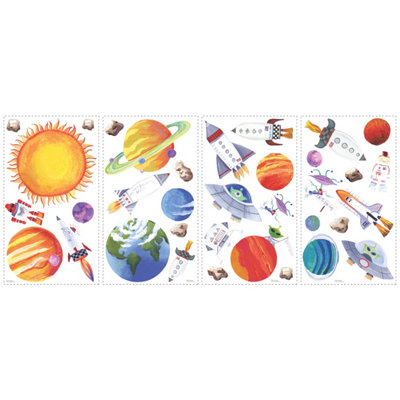 Roommates Multicolor Outer Space Wall Decals from B&Q