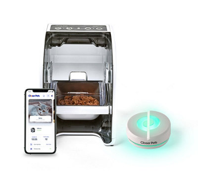 Closer Pets Mibowl+ Smart (Apple Ios) Microchip Pet Feeder + Hub Bundle - For Cats And Dogs Small