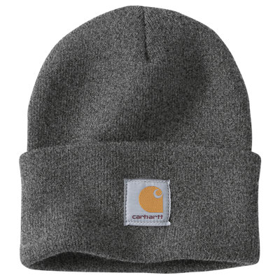 Carhartt A18 Knit Cuffed Beanie Coal/heather from B&Q