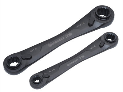 Crescent X6 Ratcheting Metric Flexible  Wrench Set 2Pc