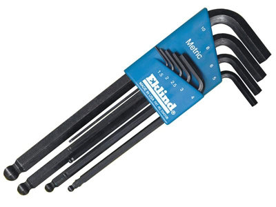 Eklind Rek13609 Metric Long Ball End Hex L-Key Set9 Piece from B&Q