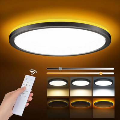  - Oneway Led Ceiling Lights For Bedroom,24 W 2400 Lm Dimmable Bathroom Living Room With 1800 K Night Light & 3000-6500 K,smart