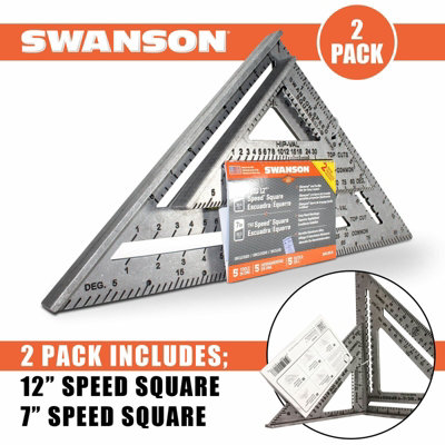 Swanson 7"" & 12"" Imperial Carpentry Speed Squares - Twin Pack & Book - Image 4