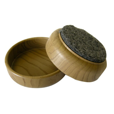 Felt Gard Round Furniture Castor Cups 60mm Felt Base Dark Wood GrainFloor Protectors For Chairs And BedsPack Of 4 from B&Q