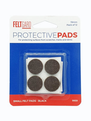 Felt Gard Furniture Round Felt Pads 19mm BlackPack Of 12 from B&Q