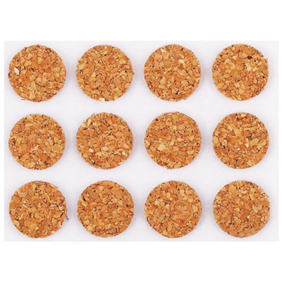 Felt Gard 24 Pack Round Cork Pads 13mm Self-Adhesive Non-Slip BumpersSurface Floor Protectors For FurnitureOrnamentsPlant Pots from B&Q