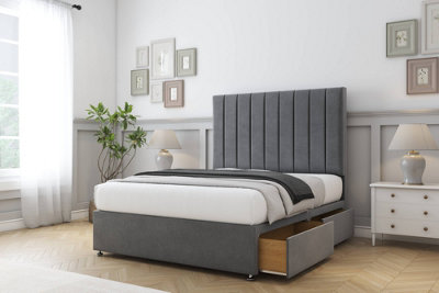 Comfort Tokyo Armour Coniston Divan Bed Base 2 Drawers Foot-End26" Strutted  4'6 Double from B&Q