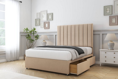 Comfort Tokyo Pebble Plush Divan Bed Base 4 Drawers26" Strutted  4' Small Double from B&Q