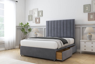 Comfort Tokyo Steel Plush Divan Bed Base 2 Drawers Foot-End54" Floor Standing  5' King from B&Q