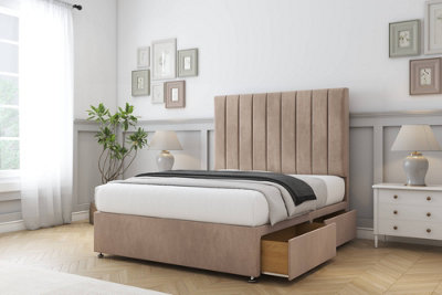 Comfort Tokyo Mink Naples Divan Bed Base 2 Drawers Foot-End54" Floor Standing  4' Small Double from B&Q