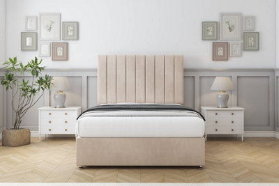 Comfort Tokyo Sand Naples Divan Bed Set 2 Drawers Foot-End26" Strutted 5' King from B&Q