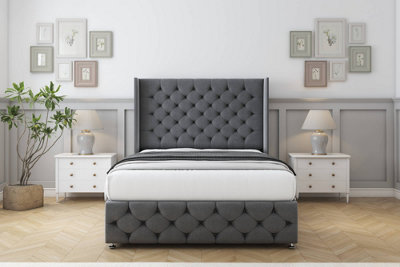Comfort Emily Armour Coniston Divan Bed Set 2 Drawers Foot-End54" Wingback & 12" Footboard 5' King from B&Q