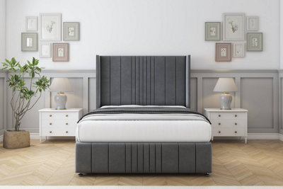 Comfort Grace Armour Coniston Divan Bed Set No Drawers54" Wingback & 12" Footboard 2'6 Small Single from B&Q