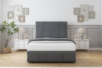 Comfort Arya Armour Coniston Divan Bed Set 2 Drawers Left Side54" Floor Standing & 12" Footboard 4'6 Double from B&Q