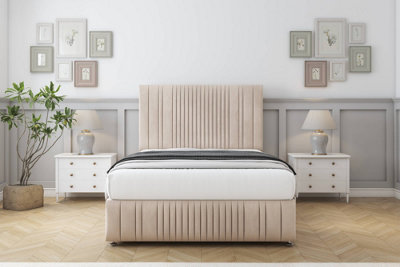 Comfort The Foxy Sand Naples Divan Bed Set No Drawers54" Floor Standing & 12" Footboard 3' Single from B&Q