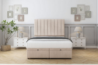 Comfort Tokyo Sand Naples Ottoman Bed Base With 54" Floor Standing Headboard 2'6 Small Single from B&Q
