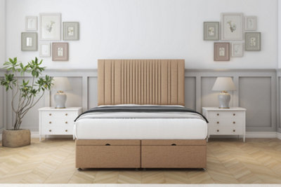 Comfort The Foxy Latte Dumfries Ottoman Bed Base With 54" Floor Standing Headboard 5' King from B&Q
