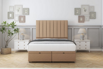 Comfort Tokyo Latte Dumfries Ottoman Bed With Mattress With 26" Strutted Headboard 4'6 Double from B&Q