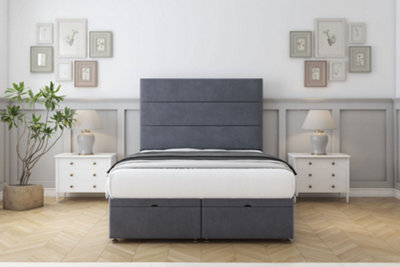 Comfort Rosa Steel Plush Ottoman Bed With Mattress With 26" Strutted Headboard 4'6 Double from B&Q